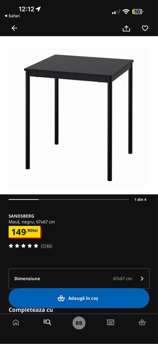 Masa Ikea folosita foarte putin