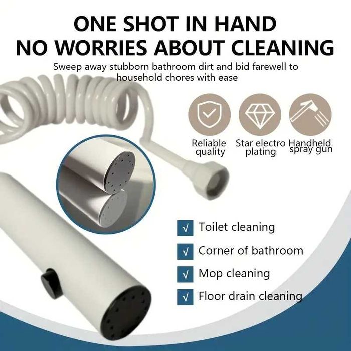 Бяла Душ система с термостатен смесител 4 бутона дисплей функция дъжд