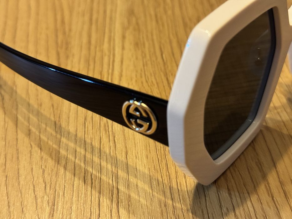 Ochelari soare oversized Gucci Ivory Geo Double G Italian GG0772S