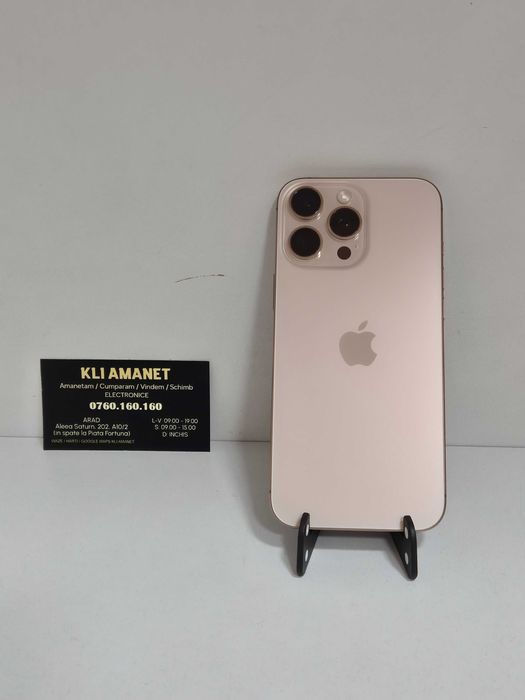 iPhone 16 Pro Max, Bat. 100%, Garantie - KLI Amanet