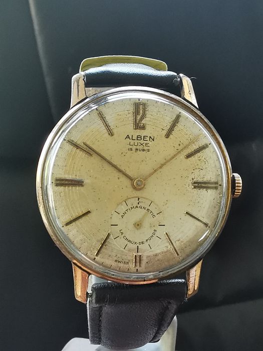 Ceas Alben De Luxe Jumbo - Manual, 37 mm-Funcționează Excelent!