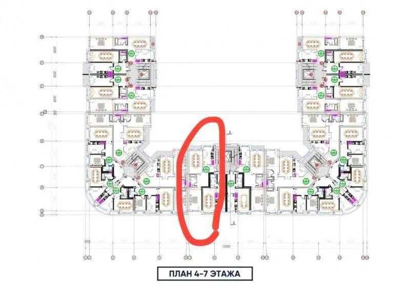 2-ком 75 м² в Obi Hayot | Коробка | 7 этаж | Узбум Рисовый мост!