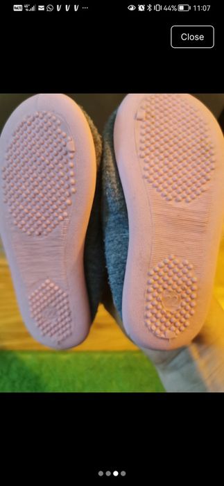 Papucei de casa, cu talpa din cauciuc, marimea 22