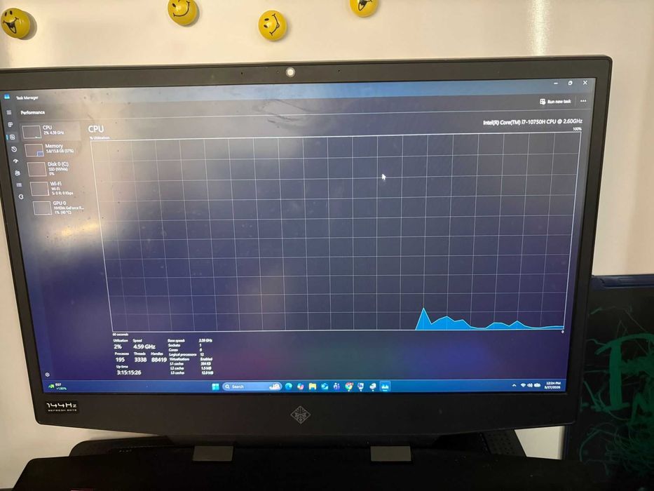 intel core i7 10750H CPU @ 2.60GHz