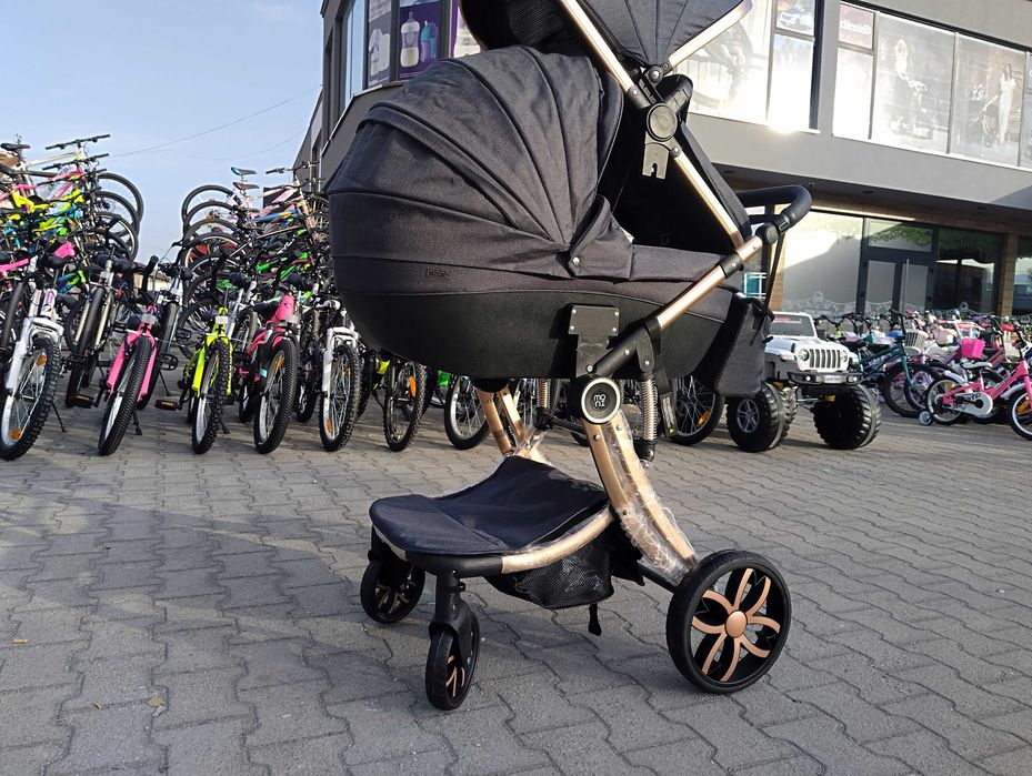 MONI Комбинирана детска количка 2 в 1 POLLY черен