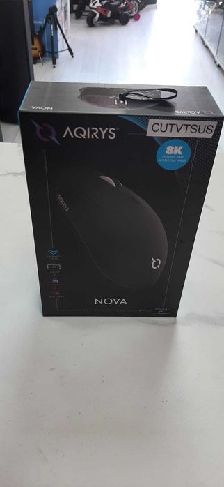 Used Products Dorobanti/Mouse gaming wireless AQIRYS Nova, 56 grame Bluetooth 5.3, 2.4GHz 30000 DPI, Negru/Garantie 12 LUNI