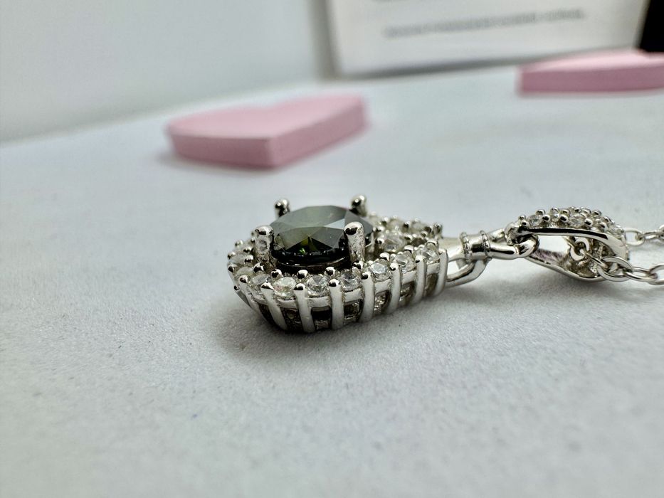 Сребърно колие с мойсанит (диамант) 1 карат