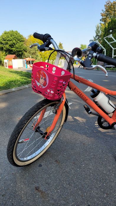 Bicicleta RIVERSIDE 20" coral + CRIC, roti ajutatoare, CASCA bonus