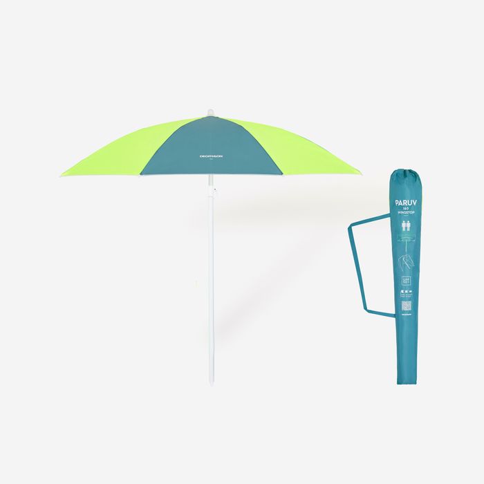 Umbrelă de plajă 2 locuri Upf 50+ Paruv - produs resigilat Decathlon