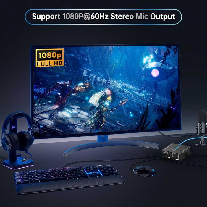 HDMI KVM Екстендер 60м през LAN (Cat5e/6) – 1080P с USB