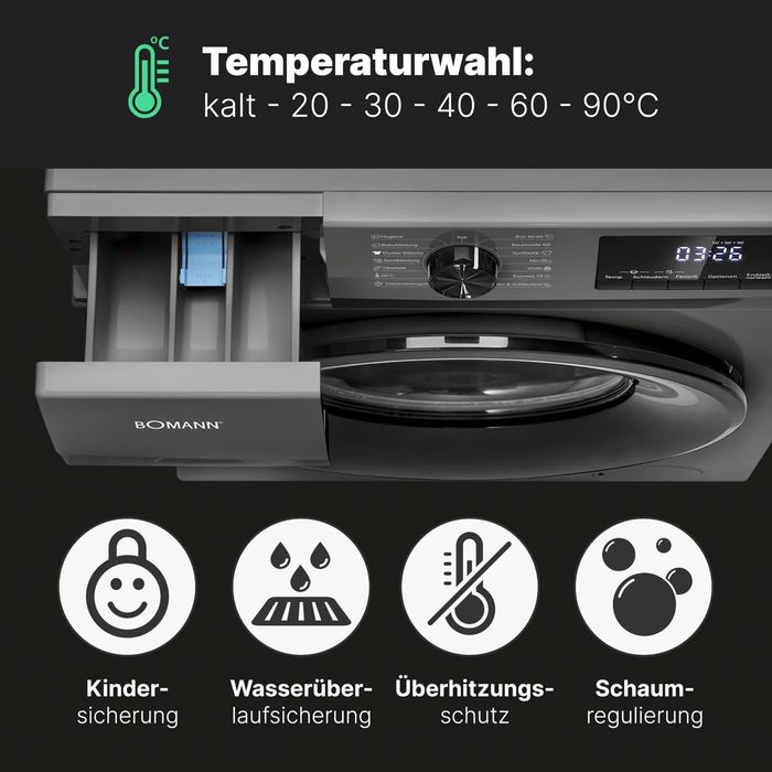 Нова слим пералня Боман/Bomann 45 см