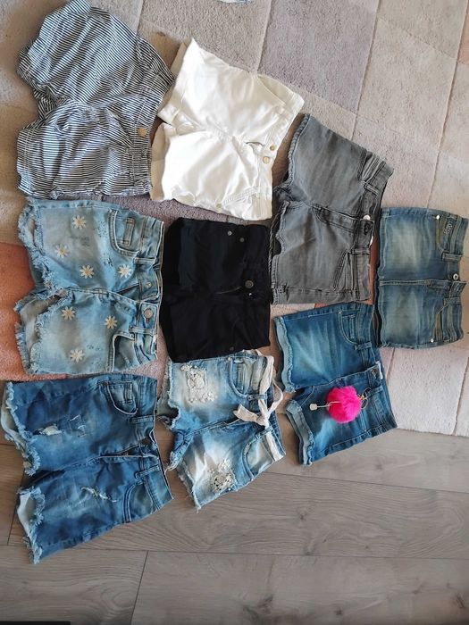 9 броя къси дънкови гащи за принцеса на 3,4,5 год.