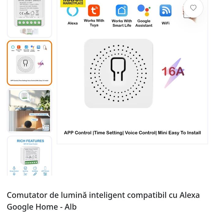 Releu inteligent wifi 16A compatibil