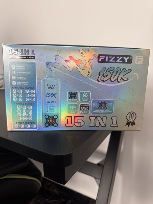 Vape 150000 pufuri Fizzy 15 in 1 cu 4 arome mixabile la buton