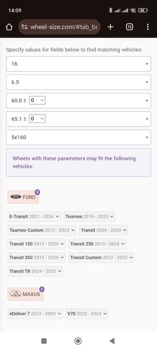 4 Jante tabla 16 originale FORD 6.5J*16 ET60 cu senzori presiune