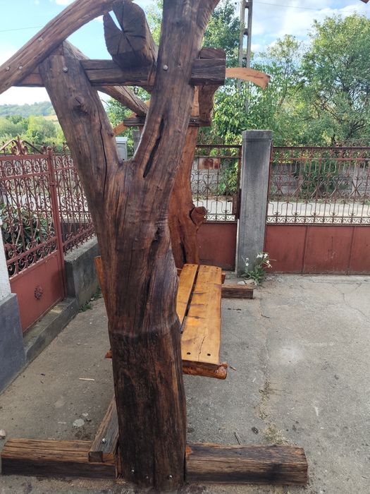 Leagăn de grădină rustic din lemn masiv. Unicat !
