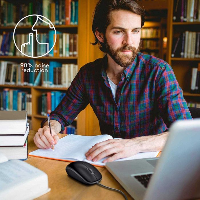 Logitech M110 SILENT компютърнa мишкa,с безшумни клавиши,USB-A кабел