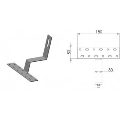 Carlig fix prindere panou fotovoltaic pe tigla +2 suruburi