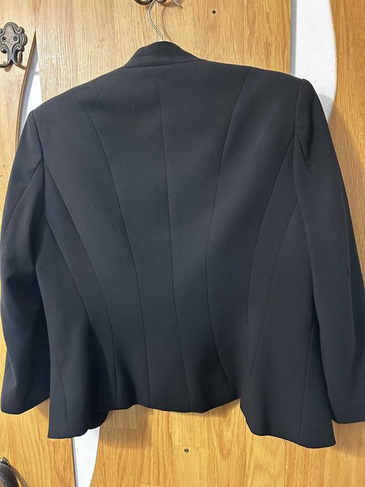 Sacou negru, elegant, cu mâneci scurte