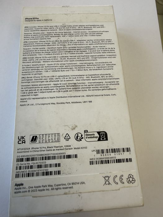 Iphone 15 pro black titanium 128 88% батерия!