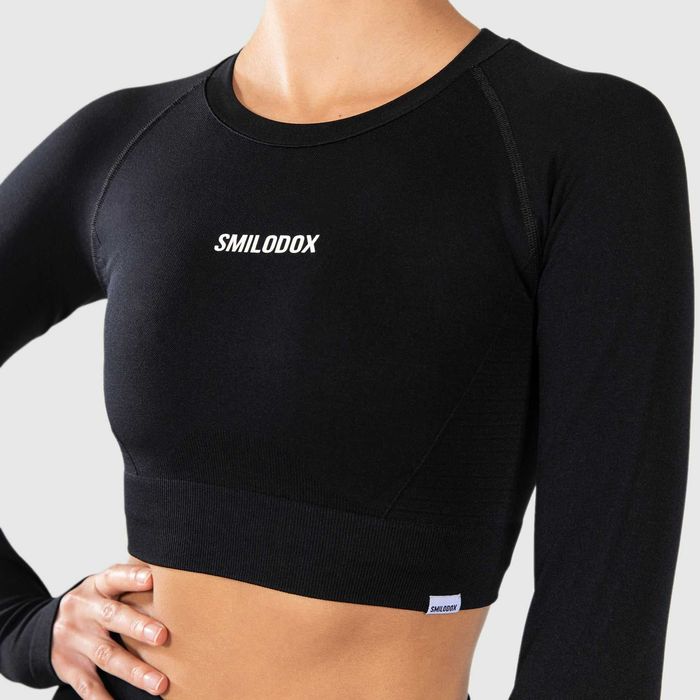 Smilodox Long Sleeved SEAMLESS CROPPED Top дамски топ - М