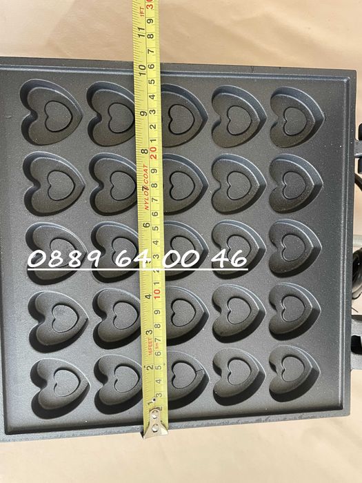 Професионален Гофретник Bubble Waffle 25 бр. кръгли форми или Сърчица