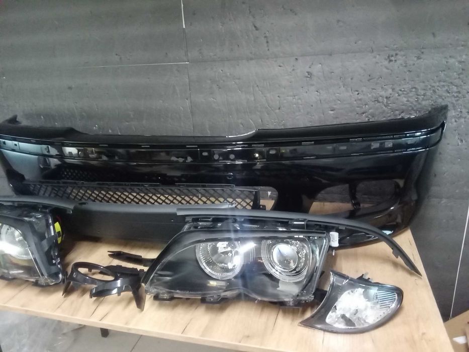 Bara fata Negru M-LOOK + Faruri semnalizare portocaliu BMW E46 01-2005