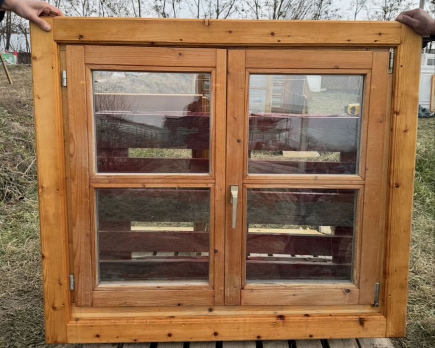 SET FERESTRE LEMN obloane cabana rustic geam termopan H 104 x L 119 Germania