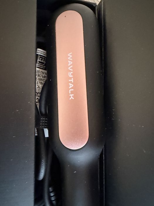 Perie de indreptat parul Wavytalk, placa ionica si perie 2 in 1, perie de indreptat cu ceramica anti-arsura, cu afisaj LED, pentru uz acasa si salon.