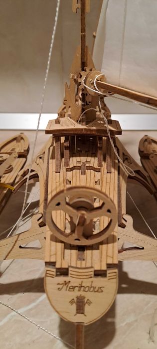 Macheta barca/vapor 3D mecanic din lemn