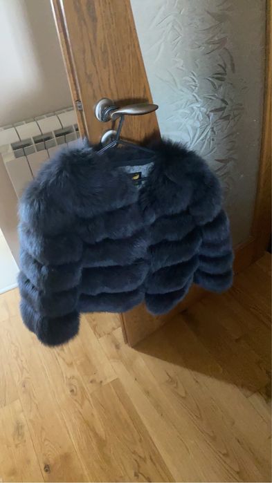 Сиво палто от лисица