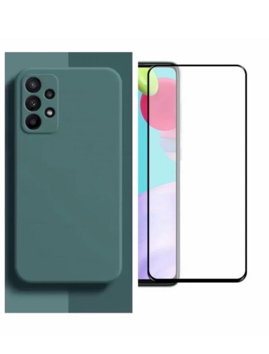 Samsung A51/A71/A52/A72/A36/A56 Husa Silicon Catifea+Folie Sticla 11D