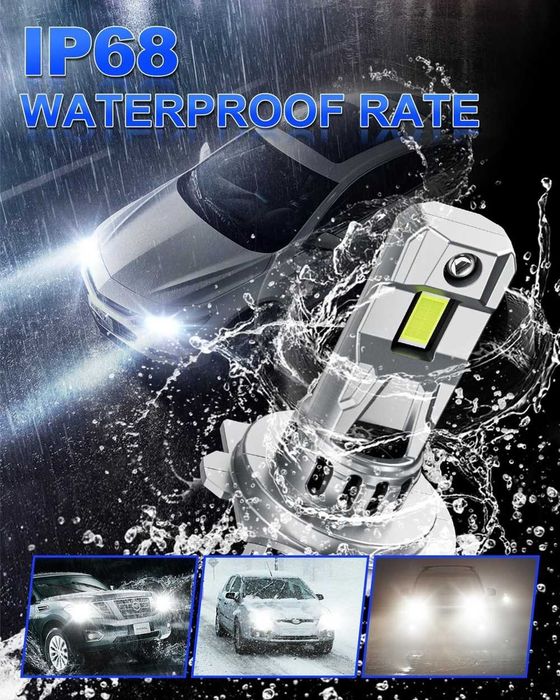 60W LED Мини Диодни крушки H7, 12V, Canbus +300% Светлина.