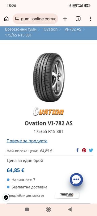 Гуми 175/65/15 всесезонни