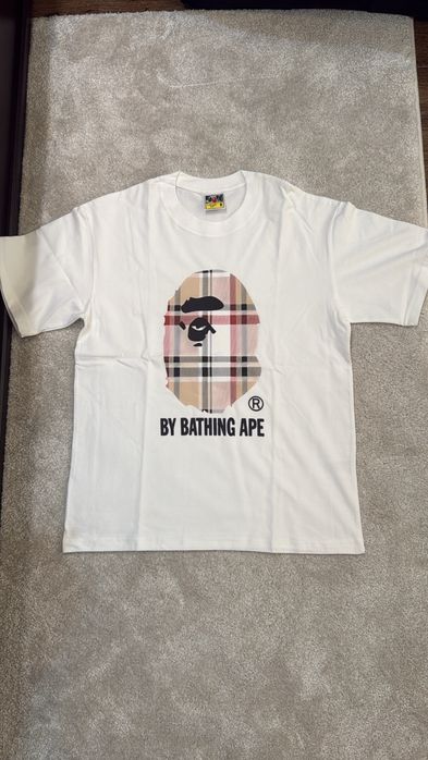 Tricou Bape Burberry Alb