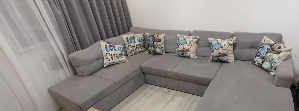 Colțar U extensibil gri