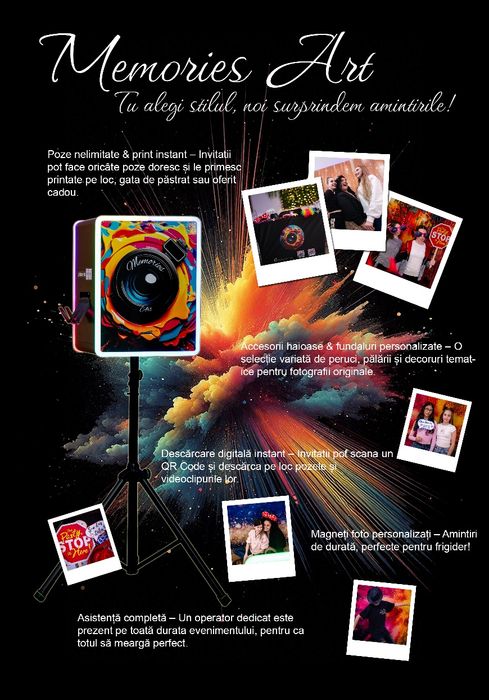 Cabină Foto/Photobooth + Foto,Video pentru Nuntă & Botez | București