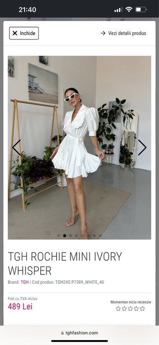 Rochie alba de vara / de vacanta TGH