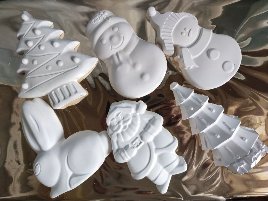 Новогодние фигурки раскраски из гипса