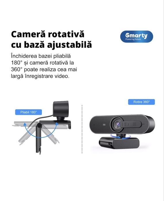 Camera Web Smarty® Jelly C-Vision Pro,microfon incorporat, rotire 360