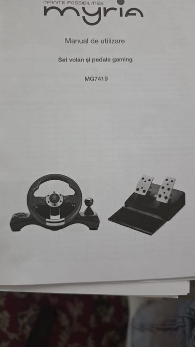 Set nou volan+pedale gaming Myria MG7419 cu garanție Sony Playstation