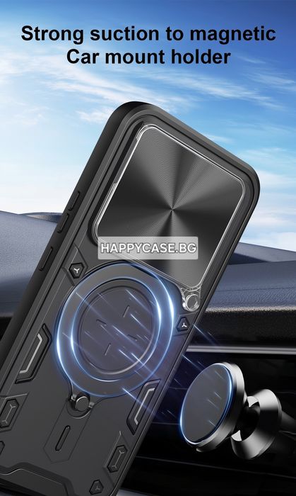 Realme 16 Pro+ 5G / GIANT RING Удароустойчив кейс гръб с пръстен