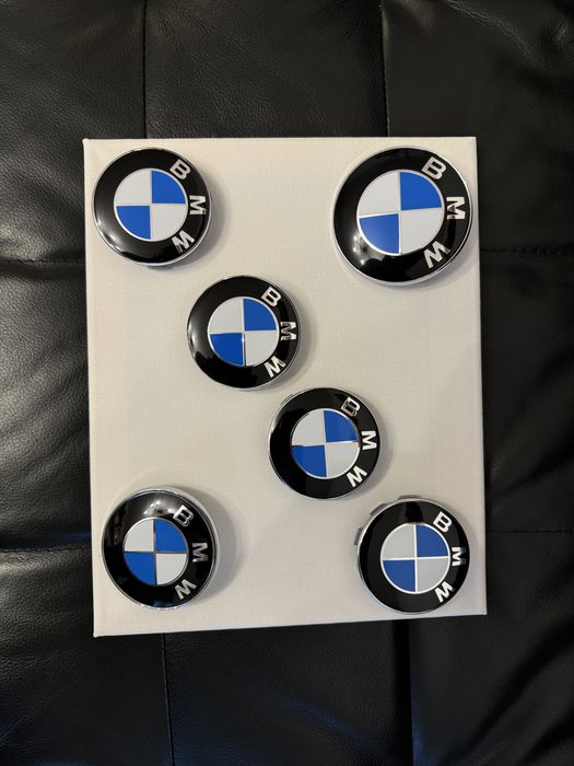 Set complet capace BMW premium aluminiu pentru capota jante volan haion