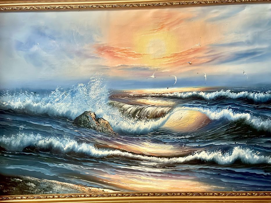 Рассвет (краска на полотне).. )