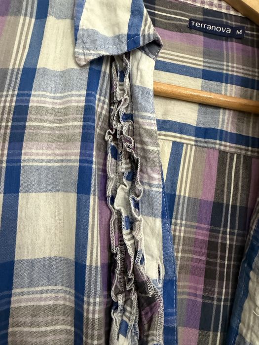 Camasa dungi carouri mov albastru bumbac Terranova M