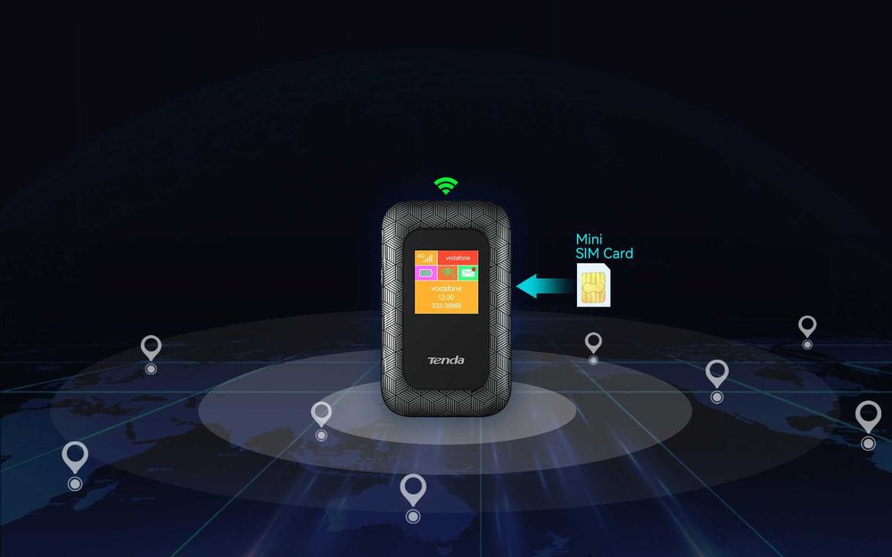 Tenda 4G185, преносим мобилен рутер, 2100 mAh батерия