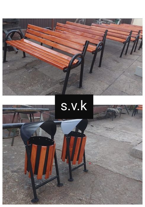 Sc vindem banci si cosuri pentru gunoi,livrare in toata tara