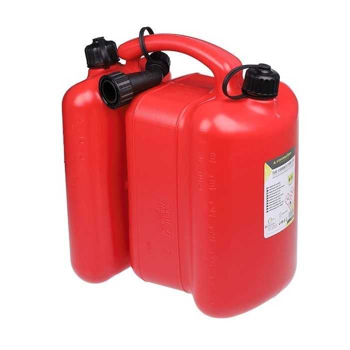 Туба двукамерна с фуния, 6+3 л, пластмасова съд за течност