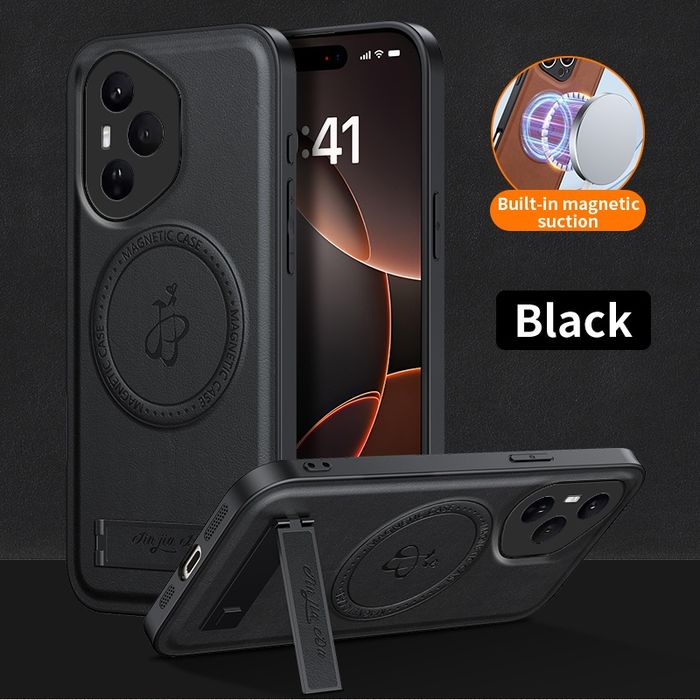 Honor 400 400 Pro / LEATHER MAGSAFE Кожен кейс гръб със стойка
