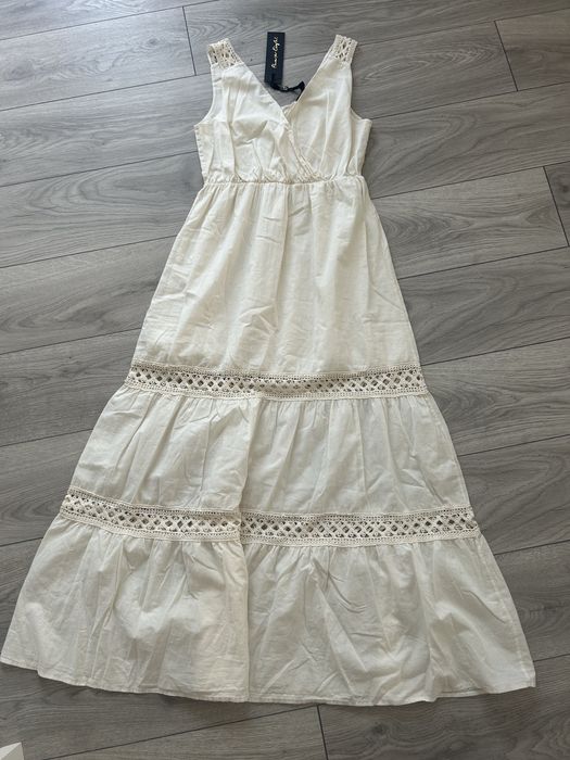 Rochie din in - culoare ivory